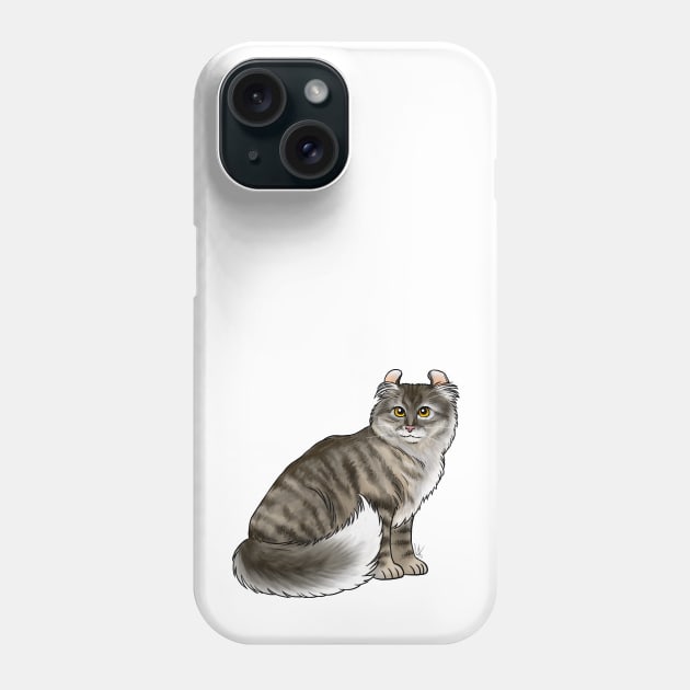 Cat - American Curl - Gray Tabby Phone Case by Jen's Dogs Custom Gifts and Designs