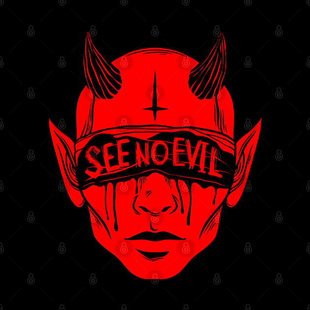 Devils head. See no evil by OccultOmaStore
