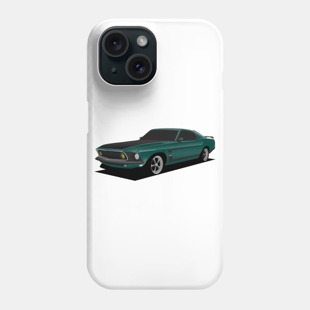 Green Mustang Boss Phone Case by turboosted