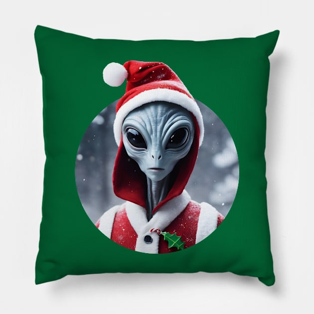 Alien Santa Claus Pillow by roswellboutique