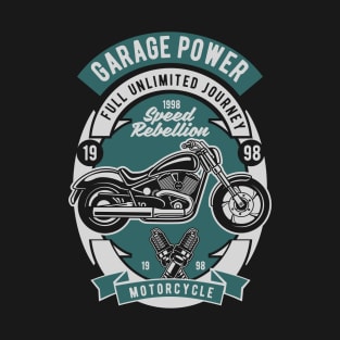 Garage Power Motorcycle, Vintage Retro Classic T-Shirt