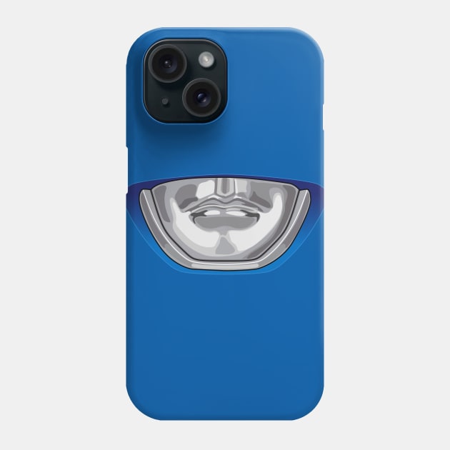 Blue Ranger Helmet Face Mask Phone Case by vo_maria