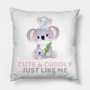 Cute & Cuddly - Baby Koala - Grey Label Pillow