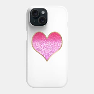 Heart - golden bright pink gradient Phone Case