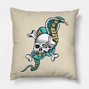 snake and skull Pillow