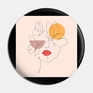 Surreal woman face Pin