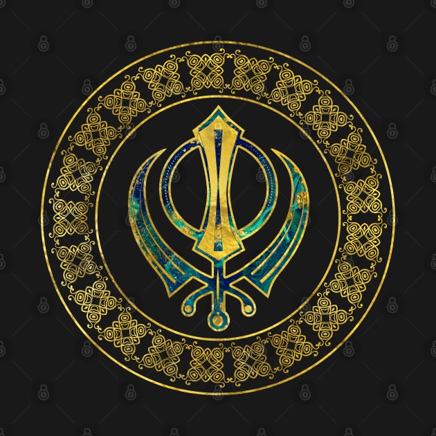 Gold and Marble Khanda symbol by Nartissima