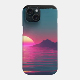 Synthwave style sunset Phone Case