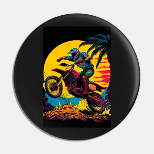 Dirt Bike With Orange moon Pin