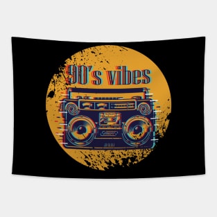 90's vibes - cassette player t-shirt Tapestry