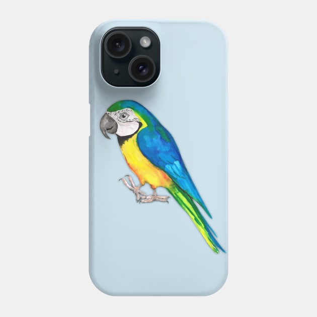 Blue and yellow macaw Phone Case by Bwiselizzy