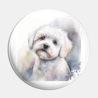 Bichon Frise Watercolour Style Painting Pin