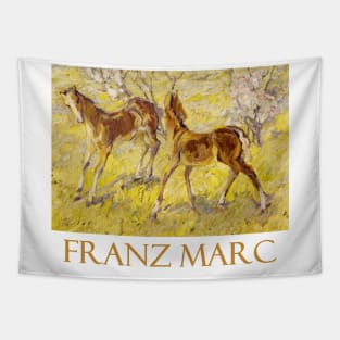 Foals at Pasture by Franz Marc Tapestry