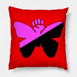 Butterfly Fist w/ Queer Anarchist Colors Pillow