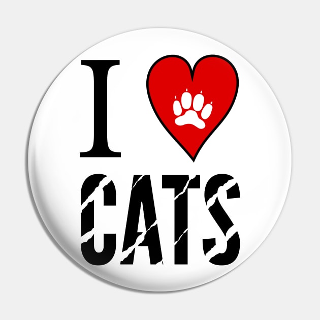 I *Heart* Cats Pin by TeslaAndFriends2018