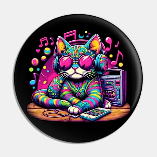 Trippy Music Cat Pin