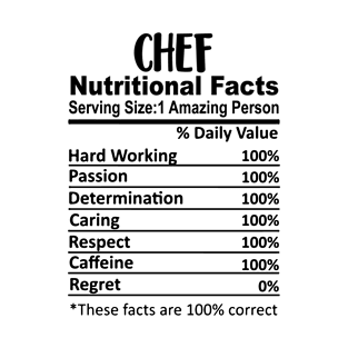 Chef Nutrition Facts Funny T-Shirt