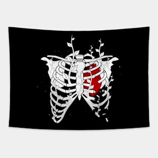 Skeleton with warm heart Tapestry