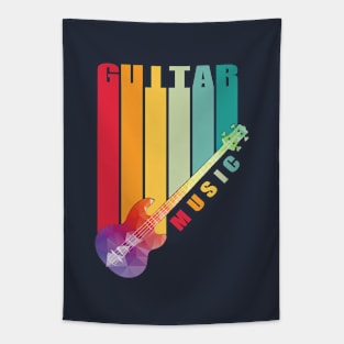 Colorful polygonal Electric guitar Tapestry