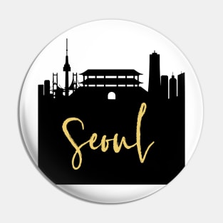 SEOUL SOUTH KOREA DESIGNER SILHOUETTE SKYLINE ART Pin