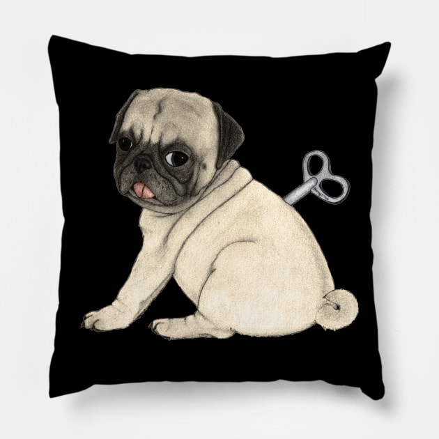 Toy Dog; Pug Pillow by Barruf