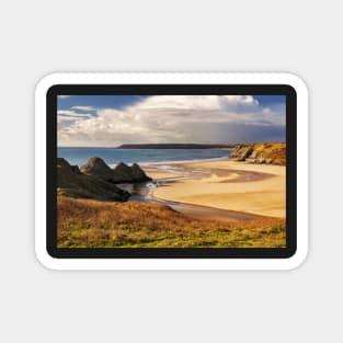 A sunny winter afternoon at Three Cliffs Bay, Gower Magnet