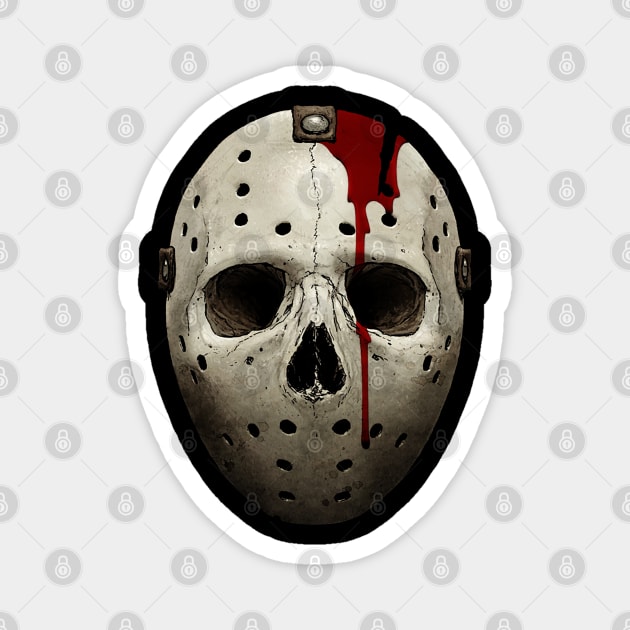 Death wears a hockey mask Magnet by Cabin_13