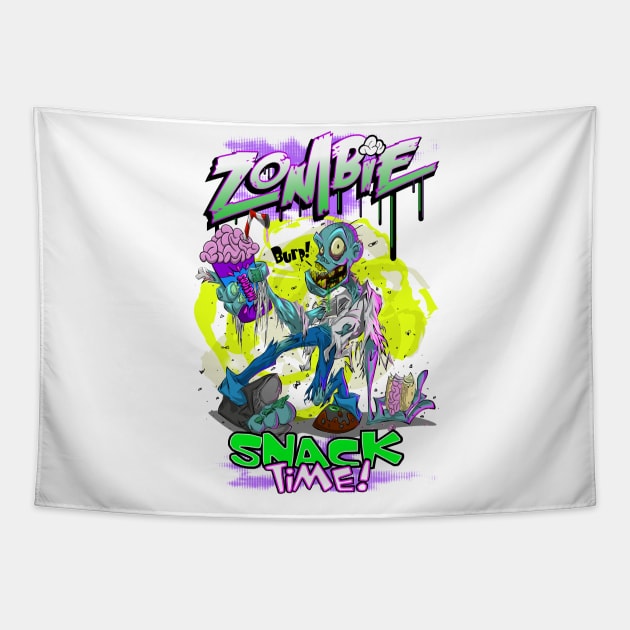 Zombie snack time Tapestry by kudoze