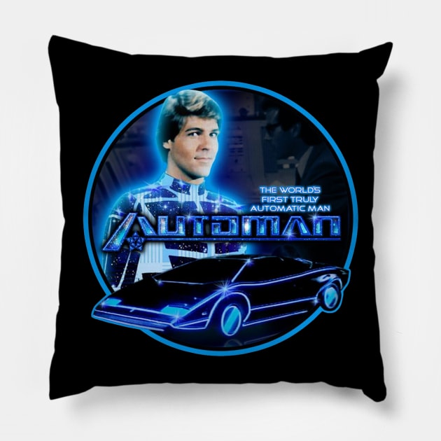 Automan - The World's First Truly Automatic Man! Pillow by RetroZest