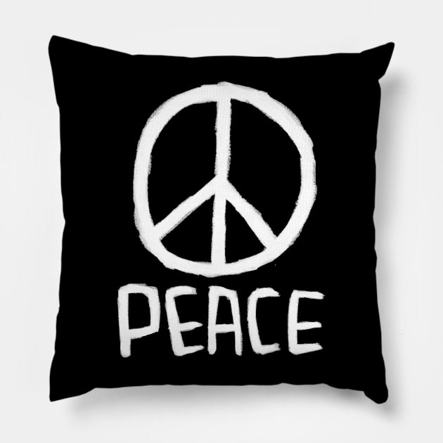 Peace Sign, Peace Please, No War, Antiwar, Peace Symbol Pillow by badlydrawnbabe