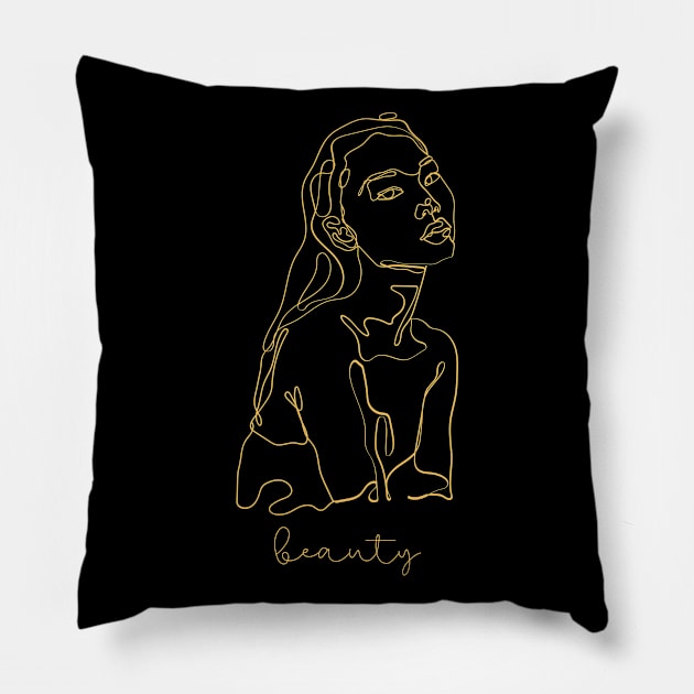 Monoline Beauty Pillow by nathalieaynie