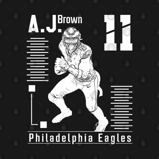 AJ Brown || White retro | Football by Aloenalone