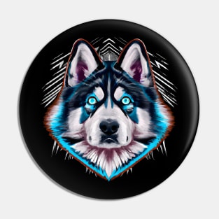 Alaskan Malamute Tribal Design Pin