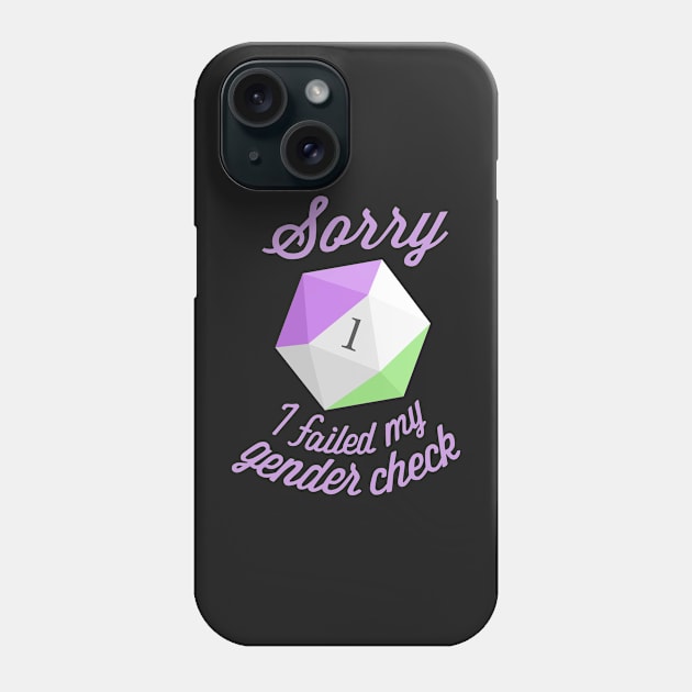 Sorry, I failed my gender check (Genderqueer) Phone Case by OctopodArts