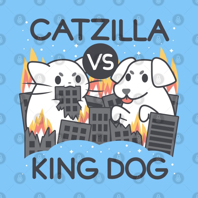 Catzilla vs King dog by Domichan