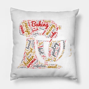 Baking Wordcloud for Lighter Backgrounds Pillow