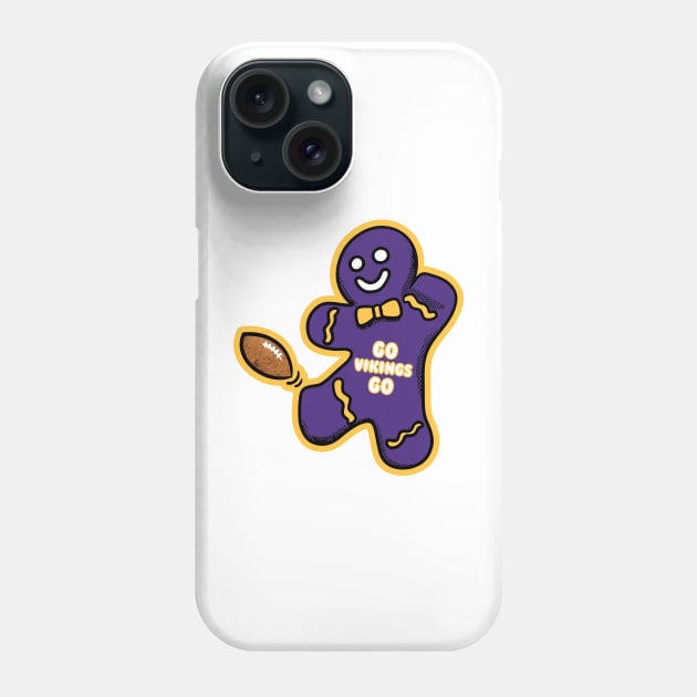 Minnesota Vikings Gingerbread Man Phone Case by Rad Love