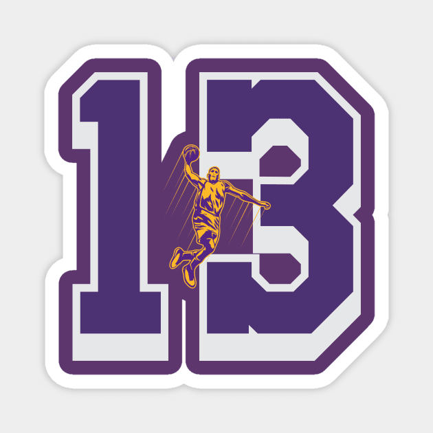 lakers number  13 Magnet by Basketball-Number