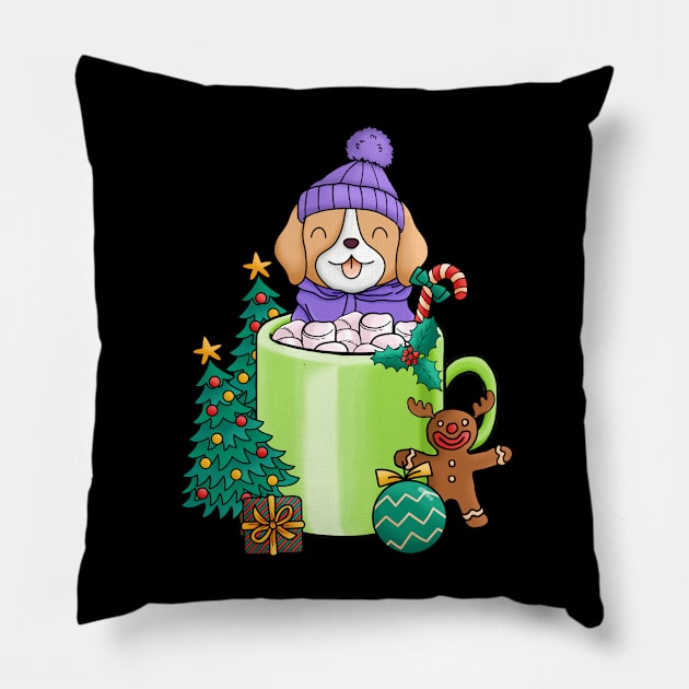 Cute and Lovely Animals with Christmas Vibes Pillow by Gomqes