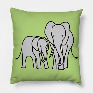 Little Elephant and Big Elephant Pillow