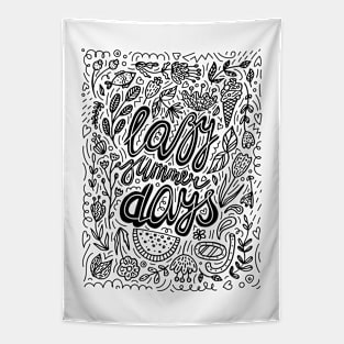 Lazy Summer Days Black And White Poster Tapestry