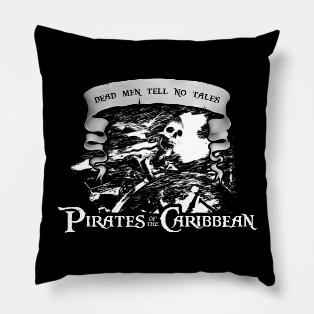 Pirates of the Caribbean - Dead Men Tell No Tales Pillow by Mouse Magic with John and Joie