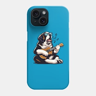 Saint Bernard Dog Playing Guitar Singing Funny Phone Case