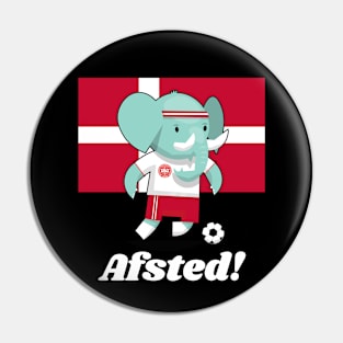 ⚽ Denmark Football, Cute Elephant Kicks Ball, Afsted! Team Spirit Pin