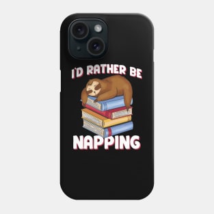 Funny back to school book lover sloth gift Phone Case