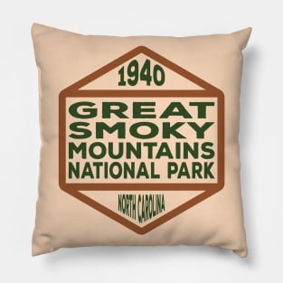 Great Smoky Mountains National Park North Carolina badge Pillow