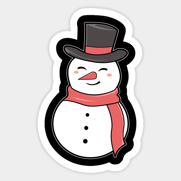 Cute Snowman in the Snow | Sticker