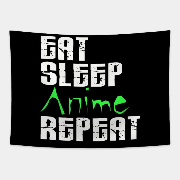 Eat Sleep Anime Repeat | Japanese Animation | T-Shirt Gift Tapestry by MerchMadness