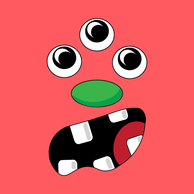 Silly Monster Face T-Shirt | Three Eyes by TeesByJay