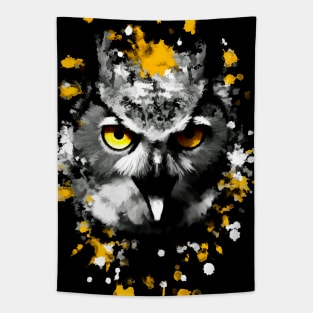 Owl with orange eyes Tapestry